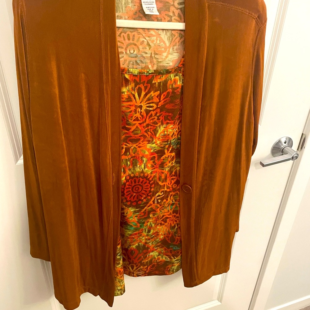 Travel Knit Pant Suit - Cognac